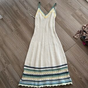 Universal Thread Crochet Dress Green & Blue